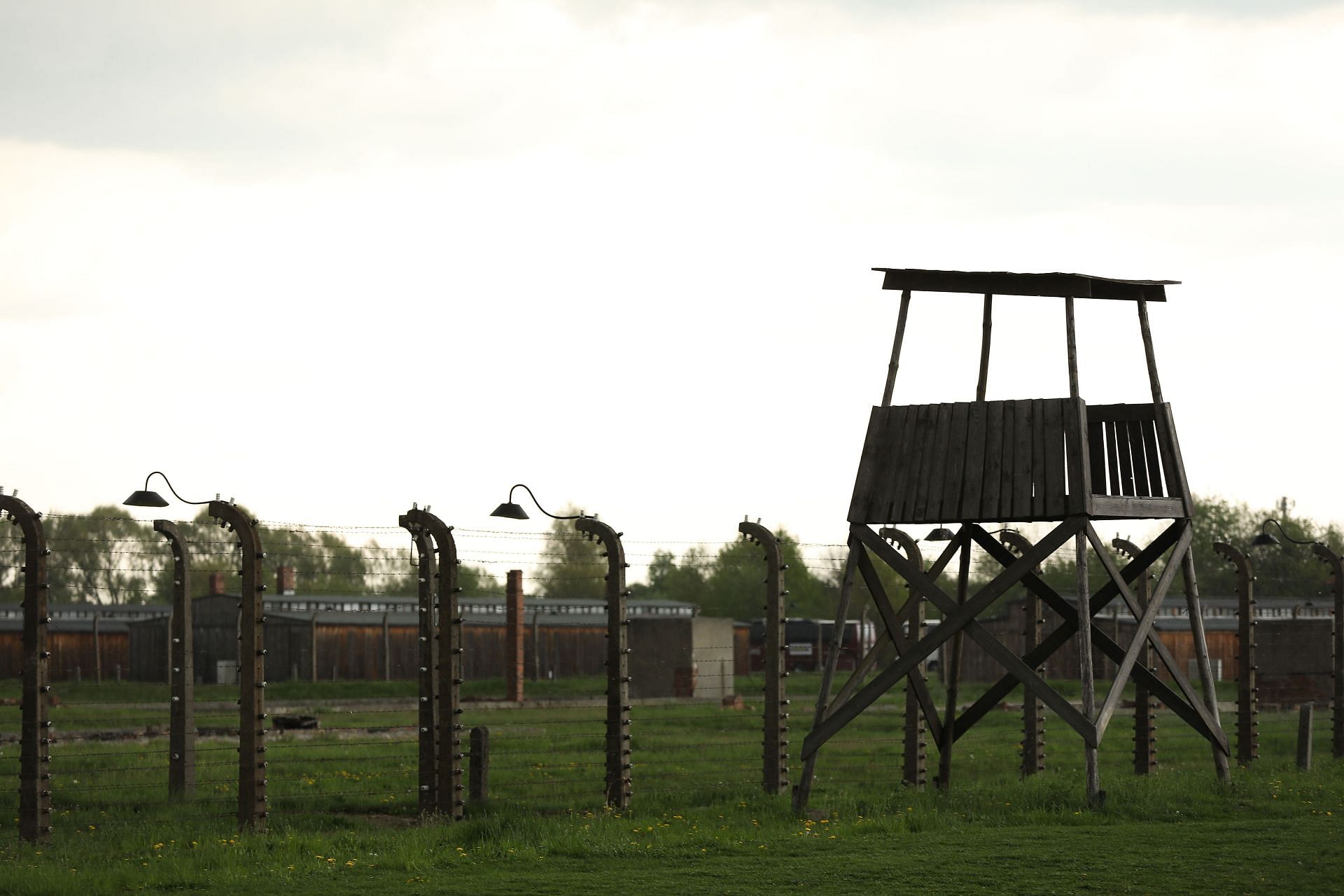 The grounds of the Auschwitz II-Birkenau concentration camp (Image via Getty)